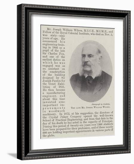 The Late Mr Joseph William Wilson-null-Framed Giclee Print