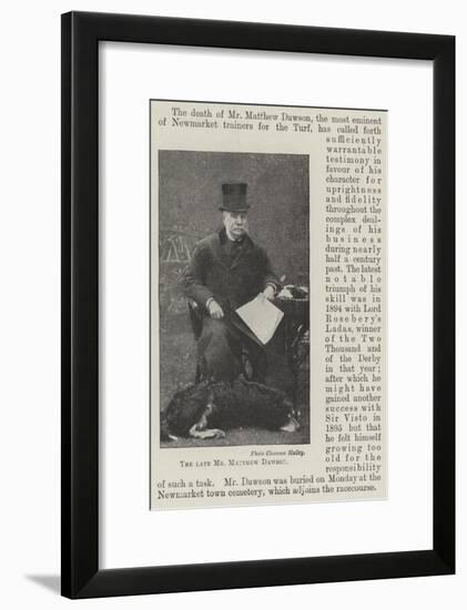 The Late Mr Matthew Dawson-null-Framed Giclee Print