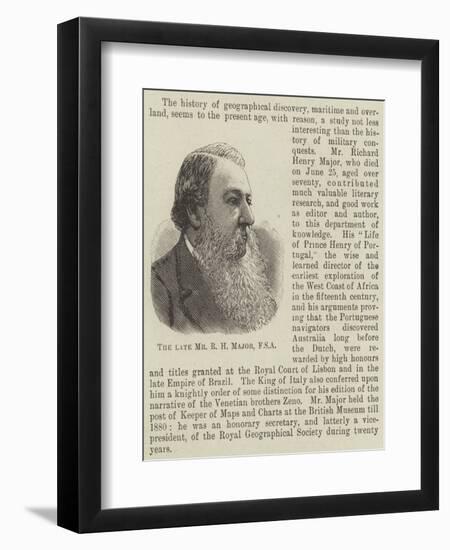 The Late Mr R H Major-null-Framed Giclee Print