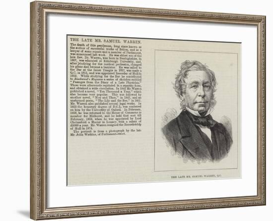 The Late Mr Samuel Warren-null-Framed Giclee Print