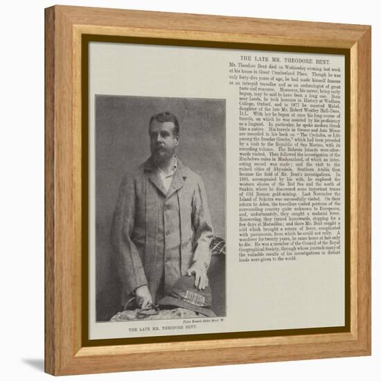 The Late Mr Theodore Bent-null-Framed Premier Image Canvas