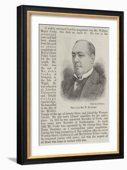 The Late Mr W M Cooke-null-Framed Giclee Print