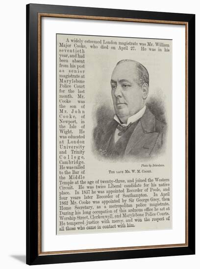 The Late Mr W M Cooke-null-Framed Giclee Print