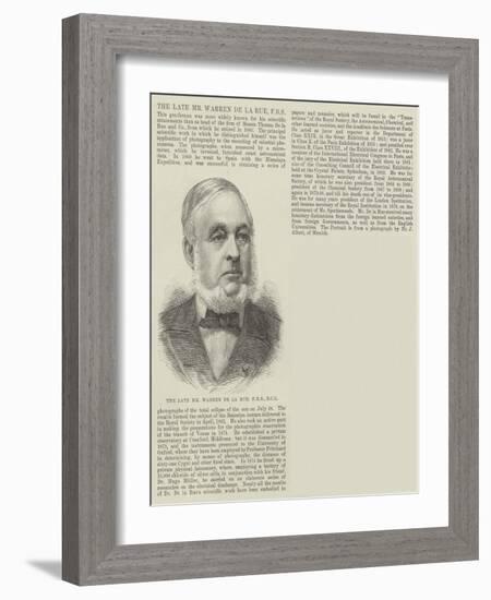 The Late Mr Warren De La Rue-null-Framed Giclee Print