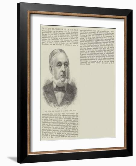 The Late Mr Warren De La Rue-null-Framed Giclee Print