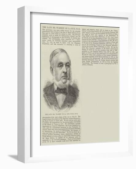 The Late Mr Warren De La Rue-null-Framed Giclee Print