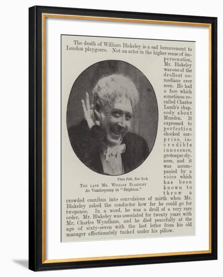 The Late Mr William Blakeley as Vanderpump in Brighton-null-Framed Giclee Print