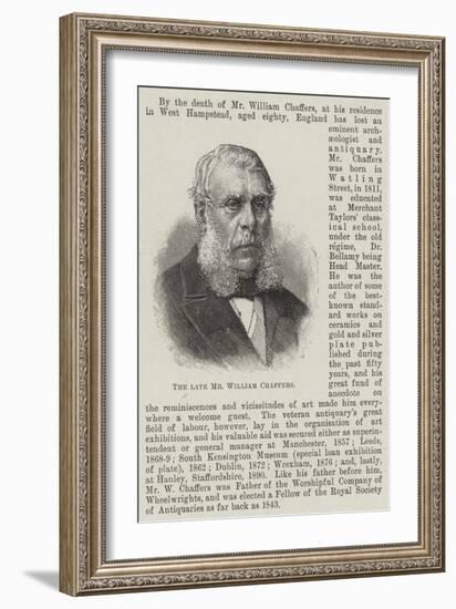 The Late Mr William Chaffers-null-Framed Giclee Print