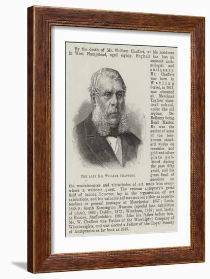 The Late Mr William Chaffers-null-Framed Giclee Print