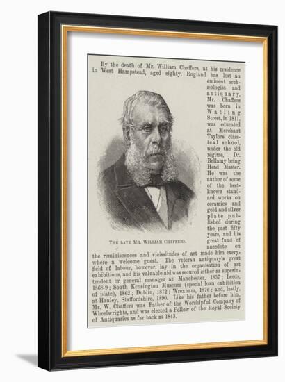 The Late Mr William Chaffers-null-Framed Giclee Print