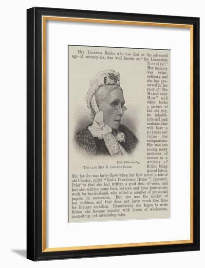 The Late Mrs G Linnaeus Banks-null-Framed Giclee Print