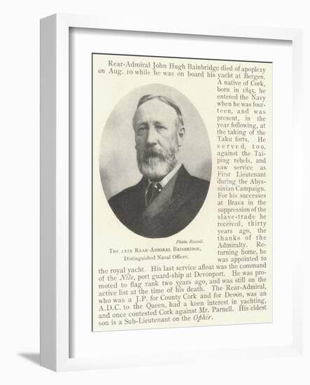 The Late Rear-Admiral Bainbridge, Distinguished Naval Officer-null-Framed Giclee Print