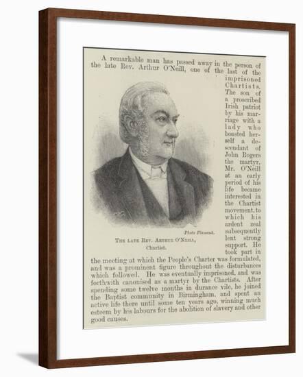 The Late Reverend Arthur O'Neill, Chartist-null-Framed Giclee Print