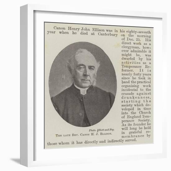 The Late Reverend Canon H J Ellison-null-Framed Giclee Print