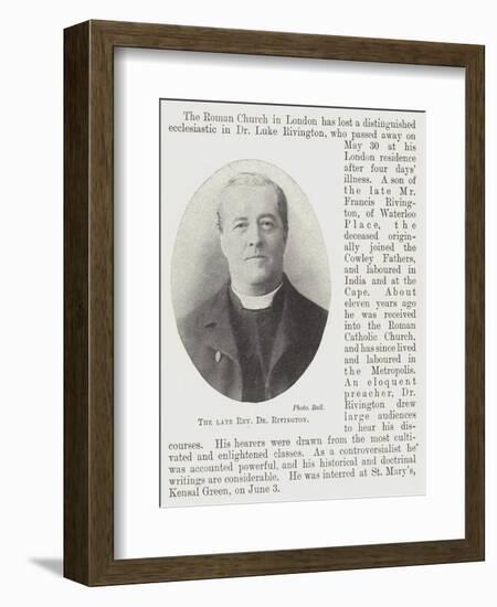 The Late Reverend Dr Rivington-null-Framed Giclee Print