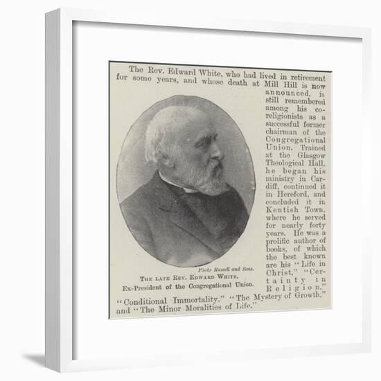 The Late Reverend Edward White, Ex-President of the Congregational Union-null-Framed Giclee Print