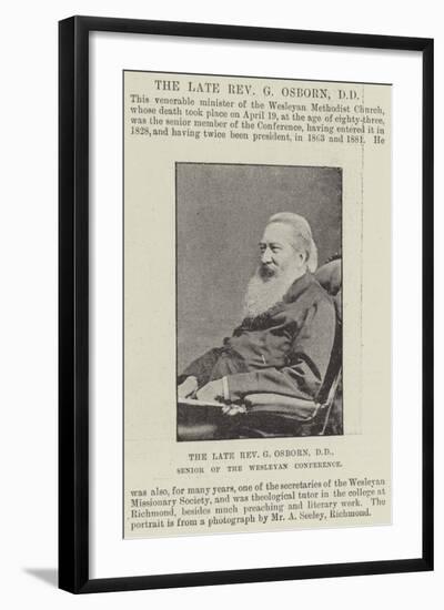 The Late Reverend G Osborn, Senior of the Wesleyan Conference-null-Framed Giclee Print