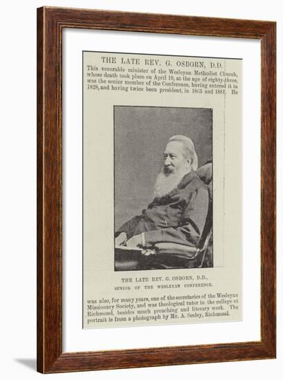 The Late Reverend G Osborn, Senior of the Wesleyan Conference-null-Framed Giclee Print