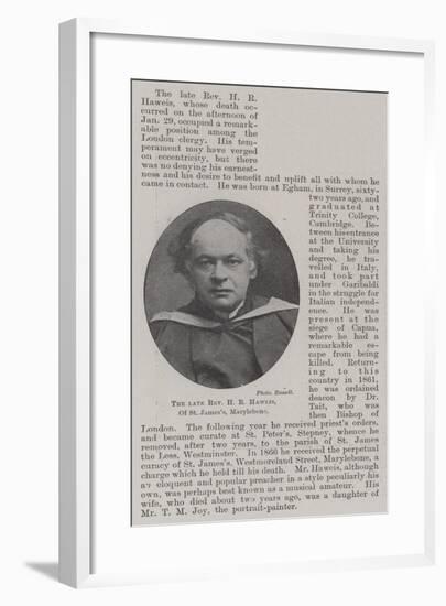 The Late Reverend H R Haweis, of St James'S, Marylebone-null-Framed Giclee Print