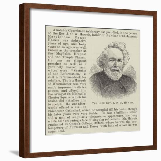 The Late Reverend J O W Haweis-null-Framed Giclee Print