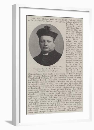 The Late Reverend R W R Dolling, Vicar of St Saviour'S, Poplar-null-Framed Giclee Print