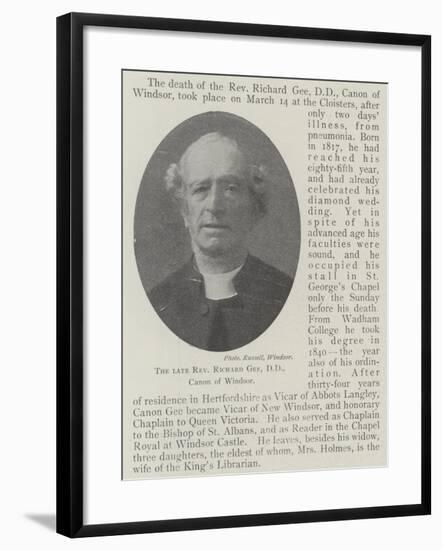 The Late Reverend Richard Gee, Dd, Canon of Windsor-null-Framed Giclee Print