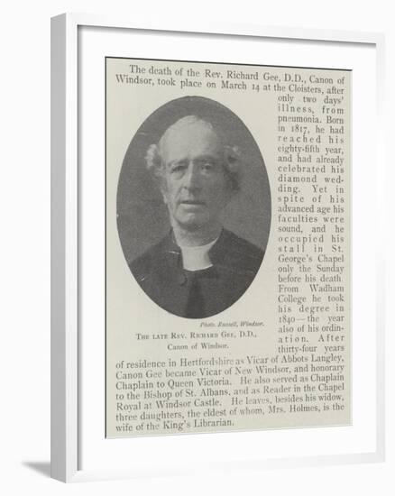 The Late Reverend Richard Gee, Dd, Canon of Windsor-null-Framed Giclee Print