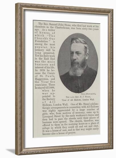 The Late Reverend S J Stone, Vicar of All Hallows, London Wall-null-Framed Giclee Print