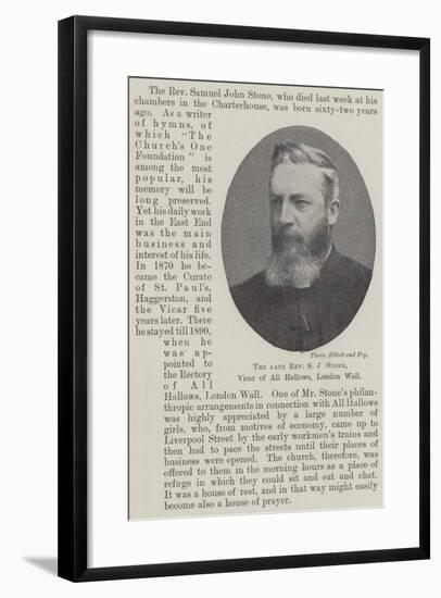 The Late Reverend S J Stone, Vicar of All Hallows, London Wall-null-Framed Giclee Print
