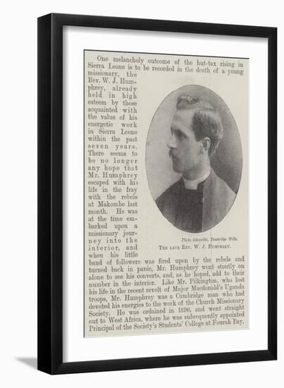 The Late Reverend W J Humphrey-null-Framed Giclee Print