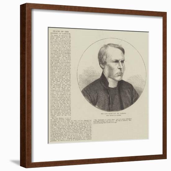 The Late Right Reverend Dr Jackson, Lord Bishop of London-null-Framed Giclee Print