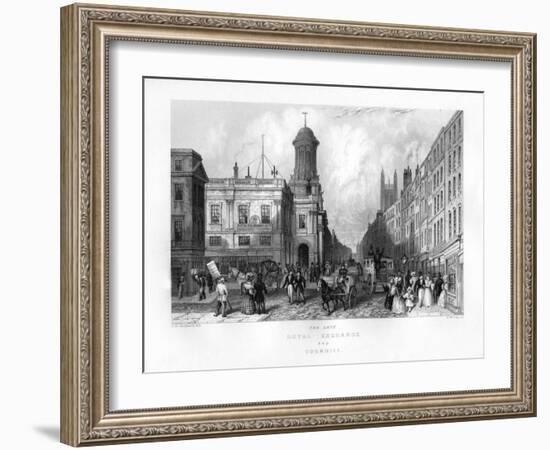 The Late Royal Exchange and Cornhill, London, 19th Century-J Woods-Framed Giclee Print