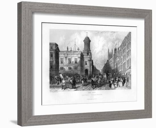 The Late Royal Exchange and Cornhill, London, 19th Century-J Woods-Framed Giclee Print