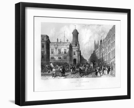 The Late Royal Exchange and Cornhill, London, 19th Century-J Woods-Framed Giclee Print