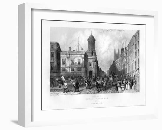 The Late Royal Exchange and Cornhill, London, 19th Century-J Woods-Framed Giclee Print