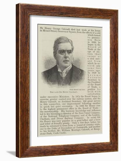 The Late Sir Henry Calcraft-null-Framed Giclee Print