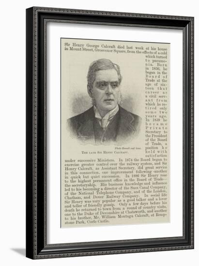 The Late Sir Henry Calcraft-null-Framed Giclee Print