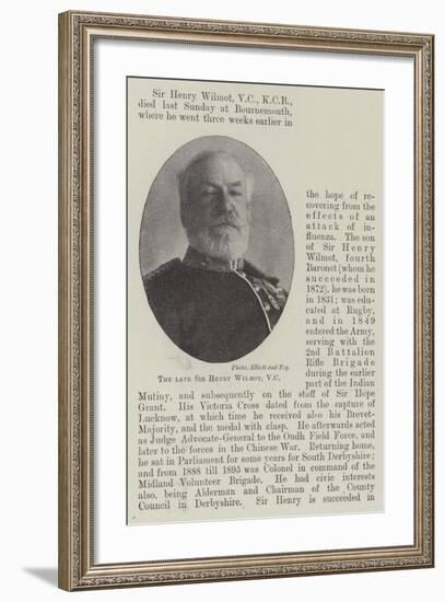 The Late Sir Henry Wilmot-null-Framed Giclee Print