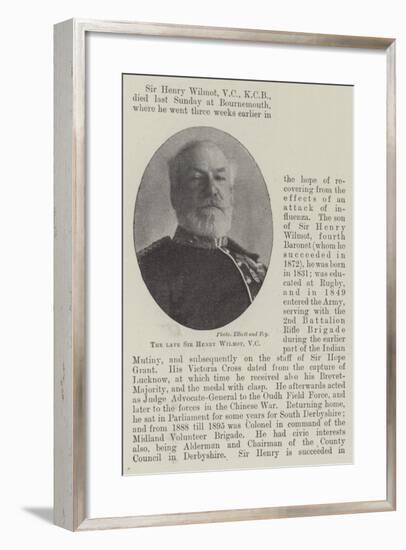 The Late Sir Henry Wilmot-null-Framed Giclee Print