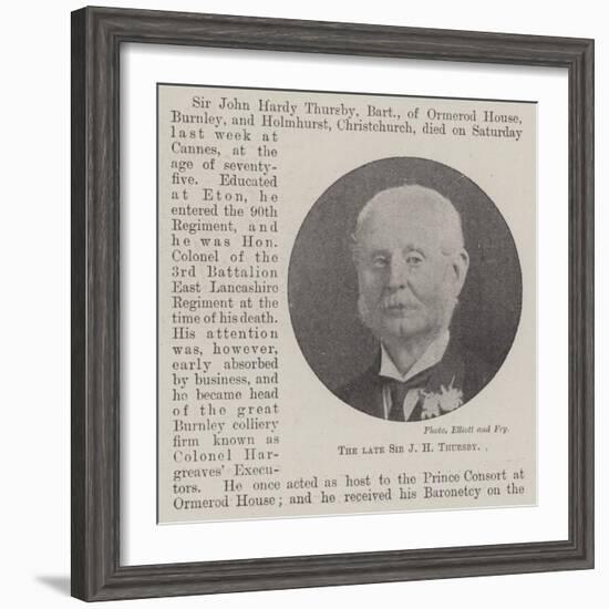 The Late Sir J H Thursby-null-Framed Giclee Print