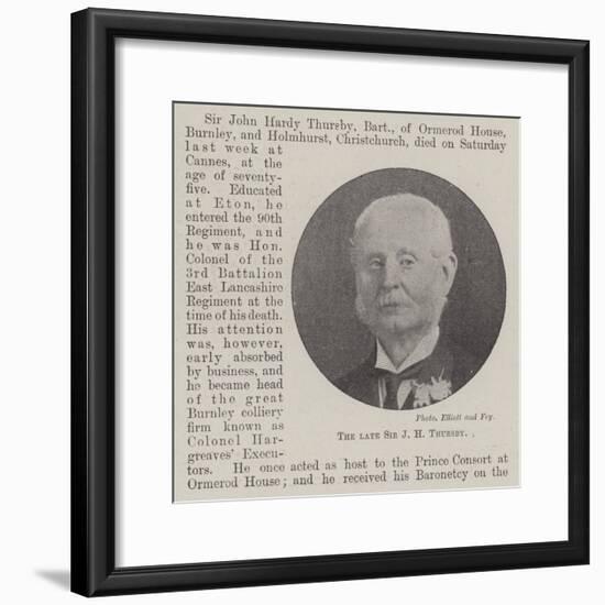 The Late Sir J H Thursby-null-Framed Giclee Print