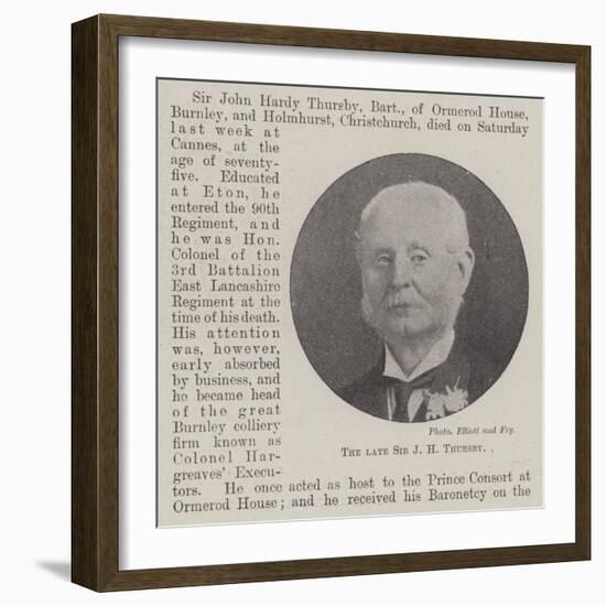 The Late Sir J H Thursby-null-Framed Giclee Print