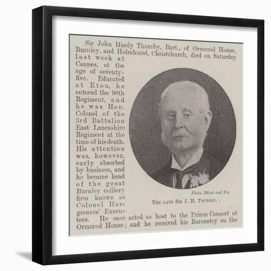 The Late Sir J H Thursby-null-Framed Giclee Print