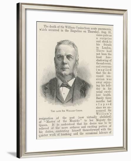 The Late Sir William Cusins-null-Framed Giclee Print