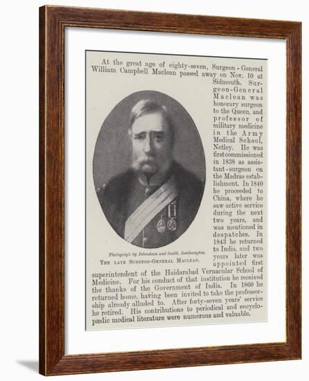 The Late Surgeon-General Maclean-null-Framed Giclee Print