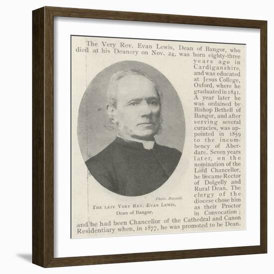 The Late Very Reverend Evan Lewis, Dean of Bangor-null-Framed Giclee Print
