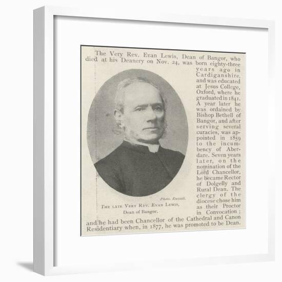 The Late Very Reverend Evan Lewis, Dean of Bangor-null-Framed Giclee Print