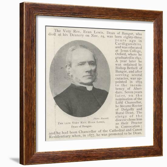 The Late Very Reverend Evan Lewis, Dean of Bangor-null-Framed Giclee Print