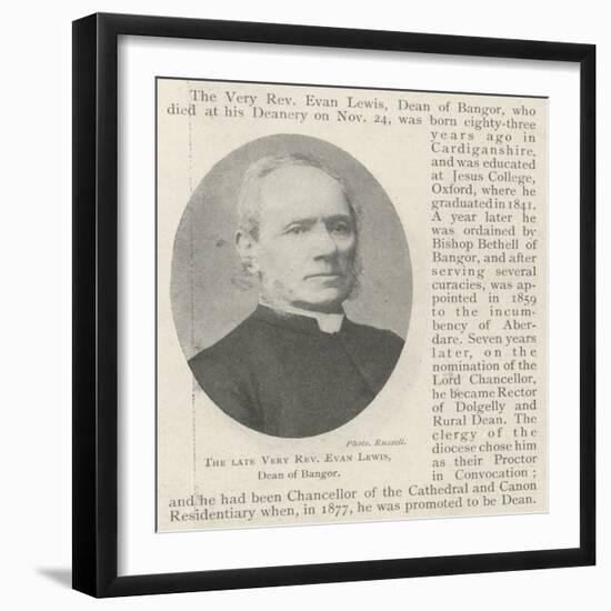 The Late Very Reverend Evan Lewis, Dean of Bangor-null-Framed Giclee Print