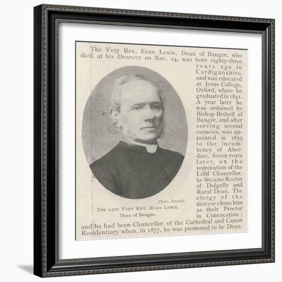 The Late Very Reverend Evan Lewis, Dean of Bangor-null-Framed Giclee Print